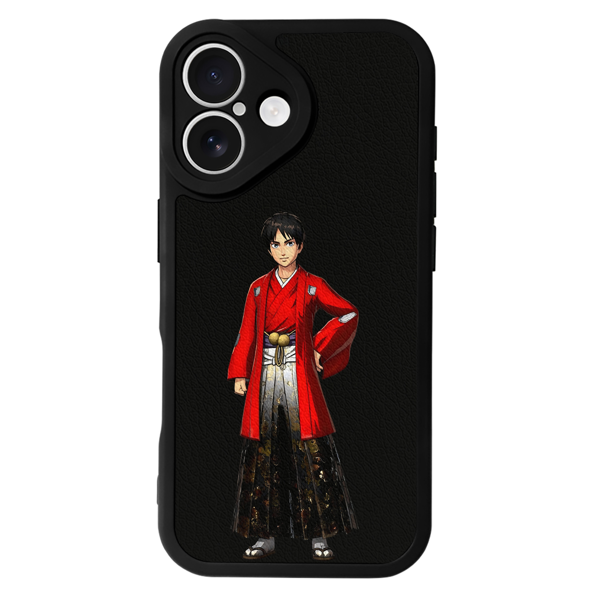 （画像用） 進撃の巨人 エレン･イェーガー Attack on Titan Eren Jäger 【iPhone 16シリーズ対応】シリコンスマホケース（レザー調） 材質：シリコン
